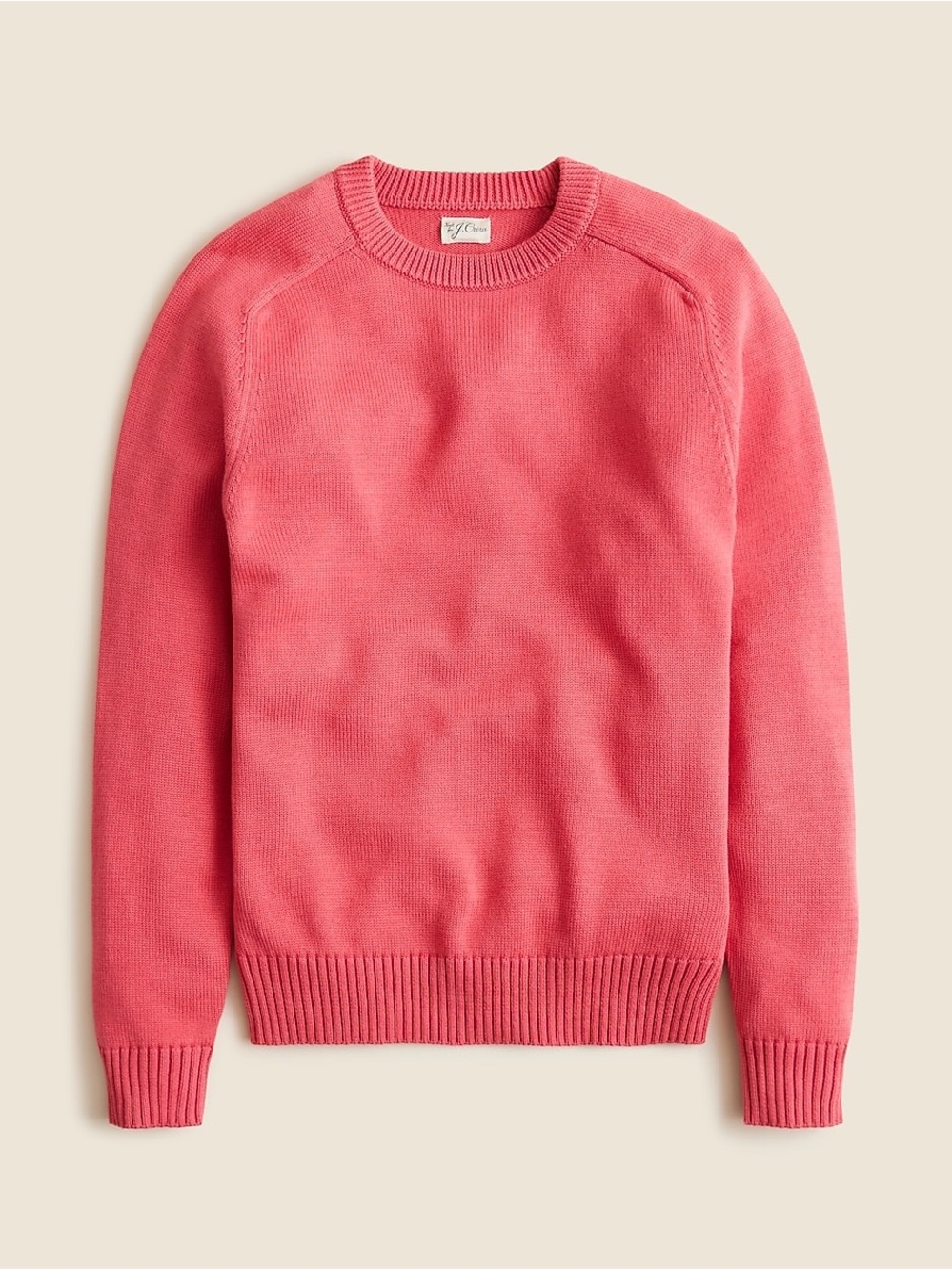 J.Crew Womenโs Heritage Cotton Crewneck Sweater XS Coral Pink Knit